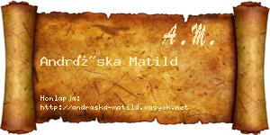 Andráska Matild névjegykártya